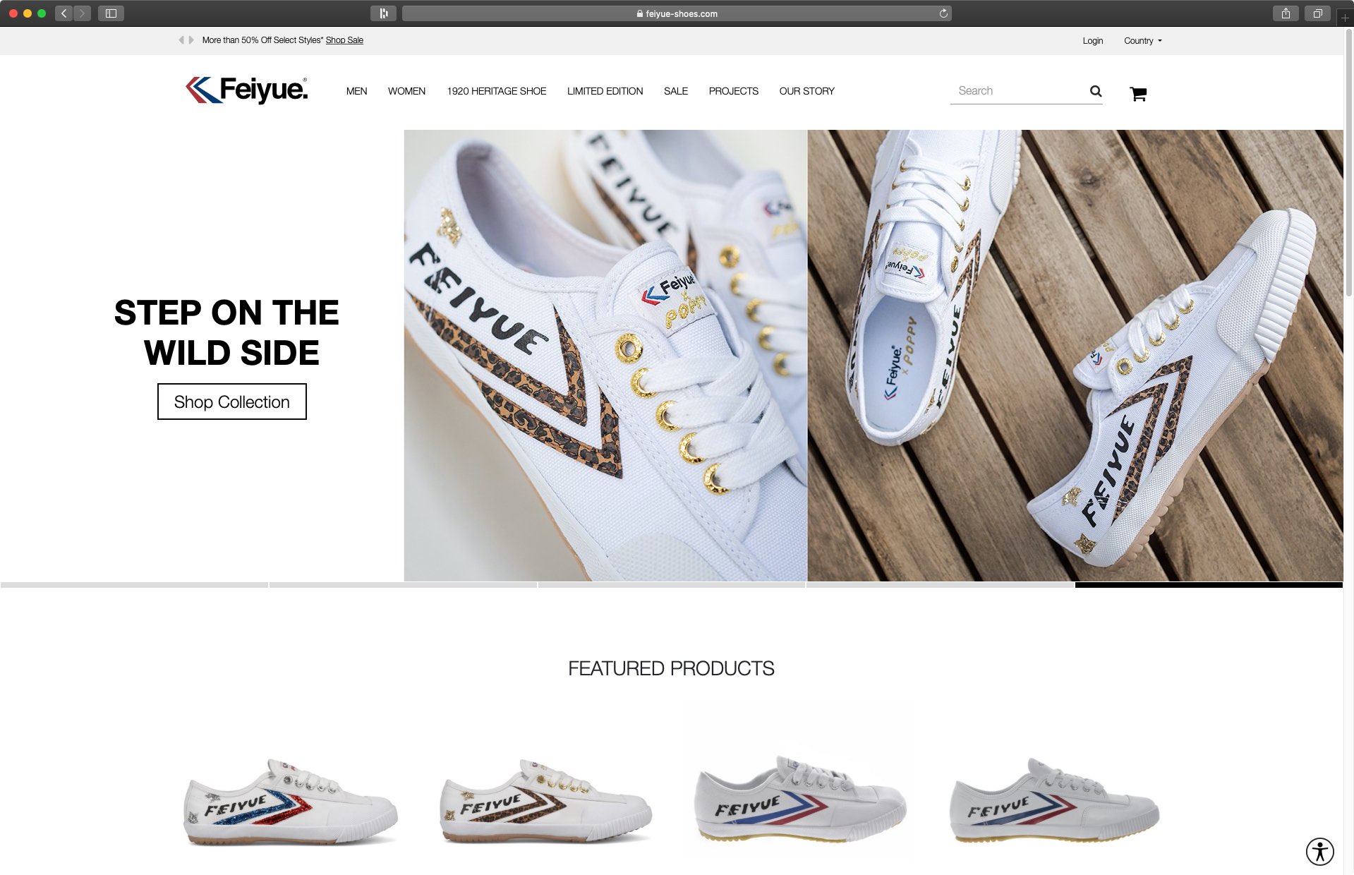 Feiyue shoes Shopify web design and development