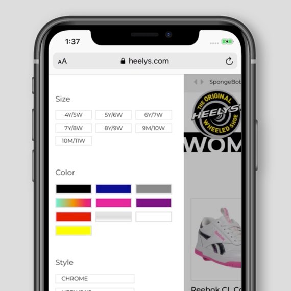 Heelys Shopify website design and development